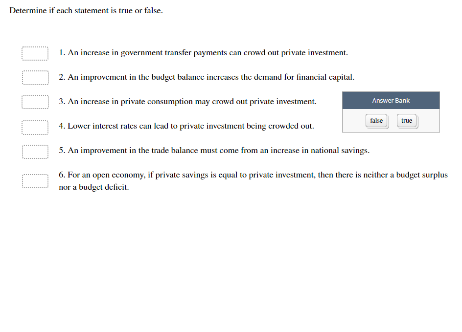 Solved Determine if each statement is true or false. 1. An | Chegg.com