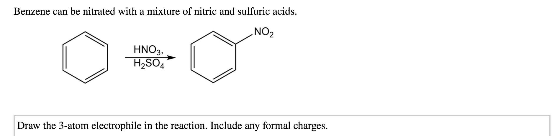 Solved Benzene can be nitrated with a mixture of nitric and | Chegg.com