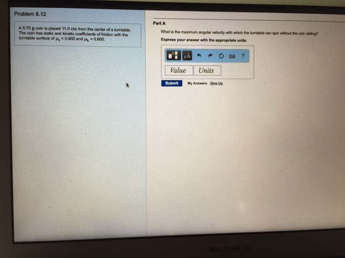Solved Problem 8.12 Part A A 5.70 G Coin Is Placed 11.0 Cm | Chegg.com