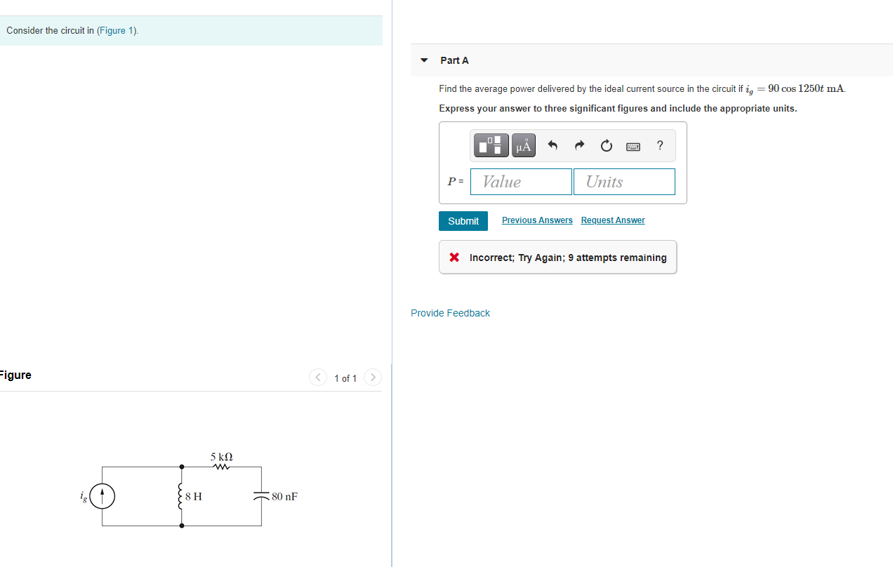 Solved Consider The Circuit In (Figure 1). Part A Find The | Chegg.com