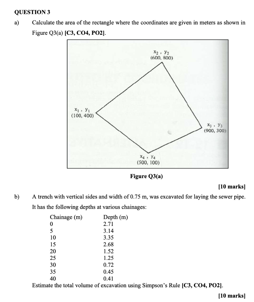 Solved QUESTION 3 a) Calculate the area of the rectangle | Chegg.com