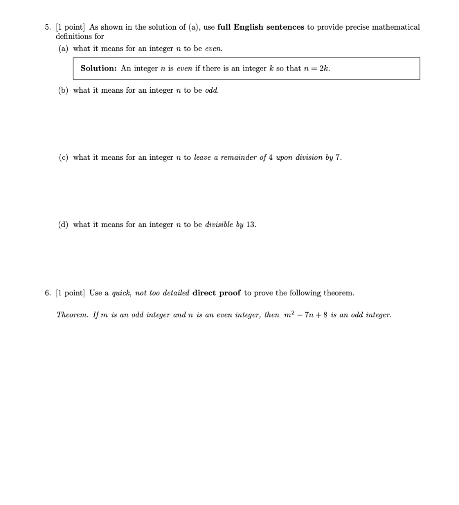 Solved 5. [1 point] As shown in the solution of (a), use | Chegg.com