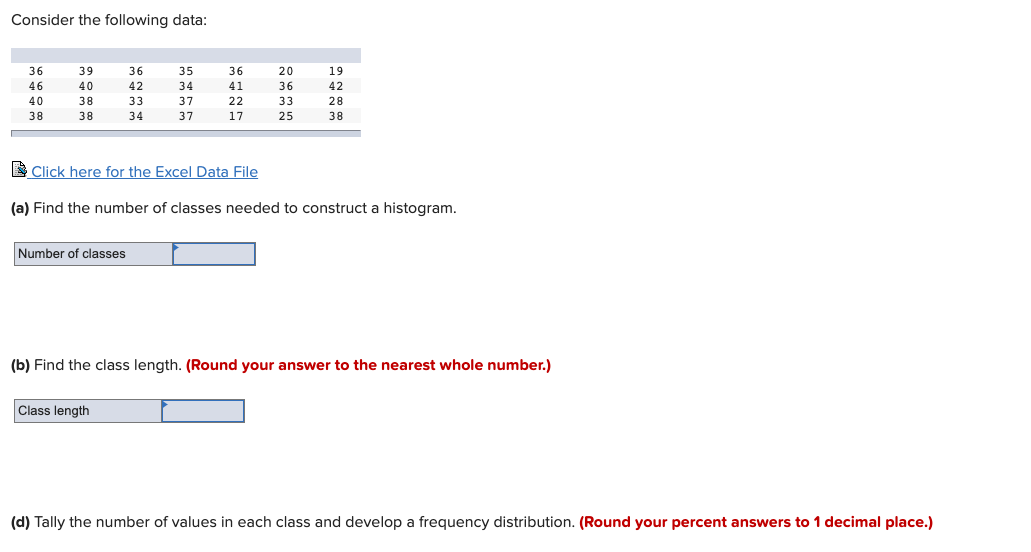 Solved Consider The Following Data 36 46 40 38 39 40 38 38 Chegg Com