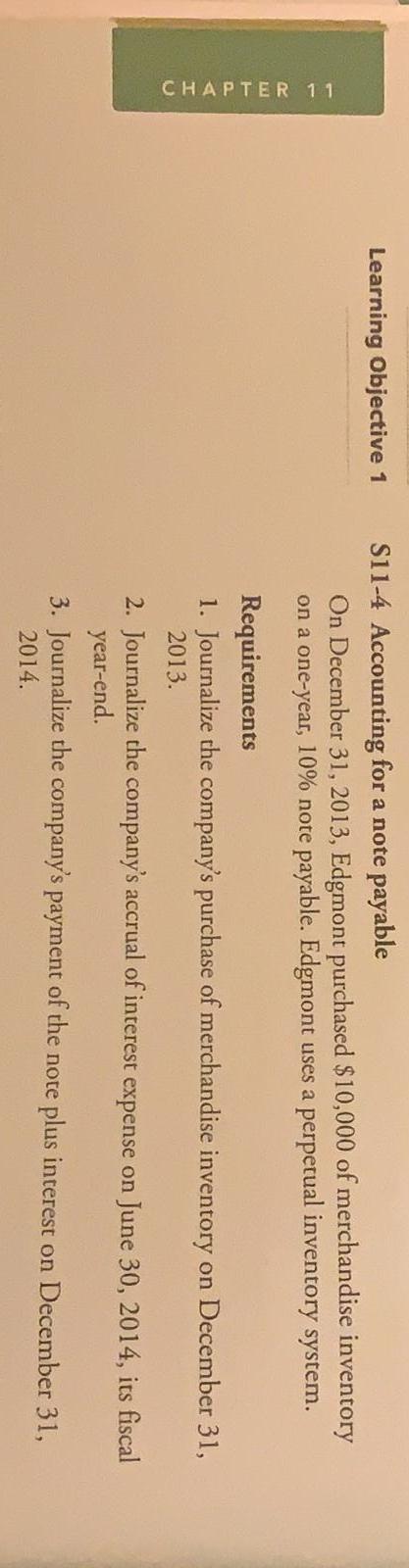 Solved CHAPTER 11 Learning Objective 1 S11-4 Accounting for | Chegg.com