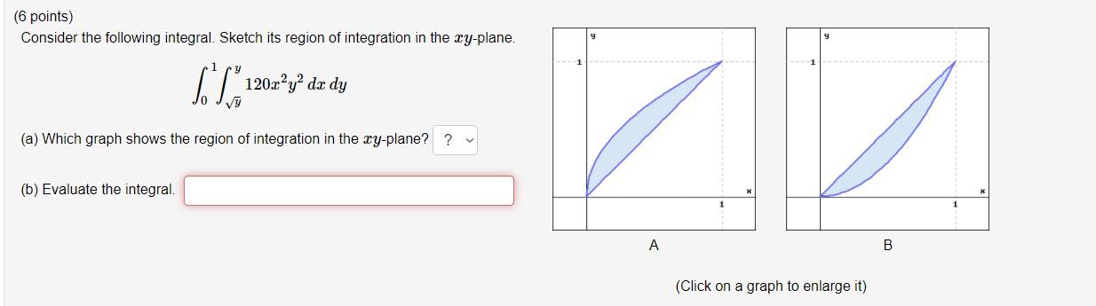 Solved (6 points) Consider the following integral. Sketch | Chegg.com