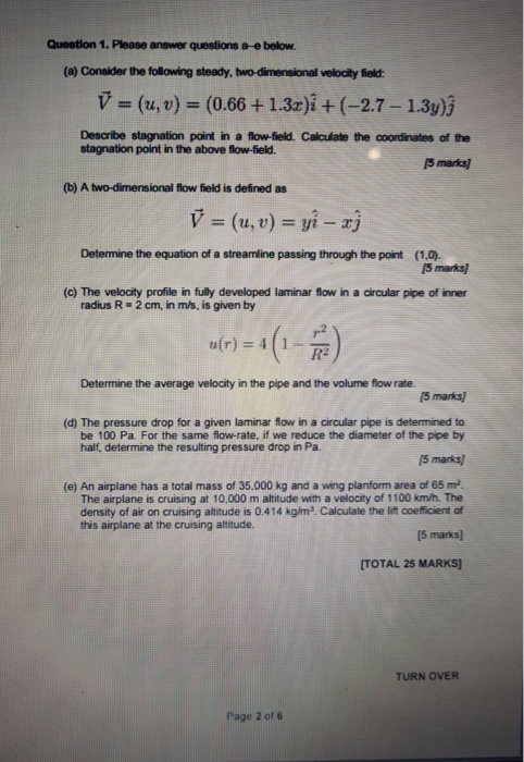 Solved A Consider The Following Steady Two Dimensional 5225