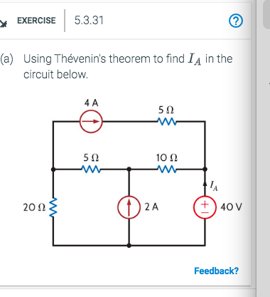 Solved a) Using Thévenin's theorem to find IA in the circuit | Chegg.com