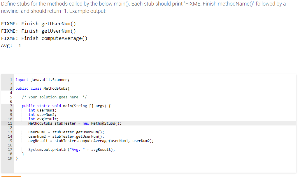 Define Stubs For The Methods Called The Below Chegg 