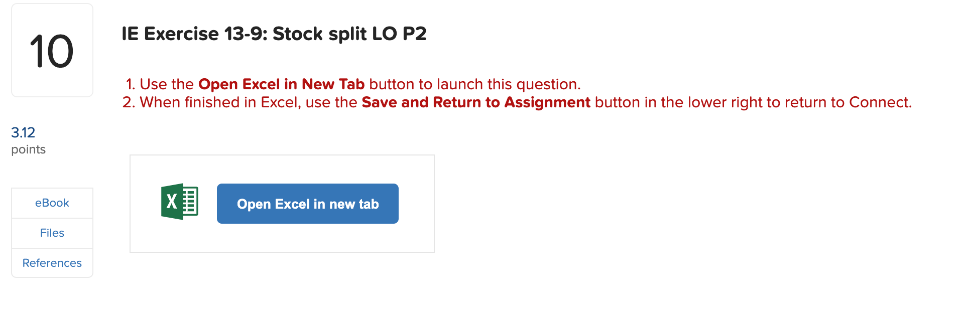 Solved IE Exercise 13-9: Stock split LO P2 10 1. Use the | Chegg.com