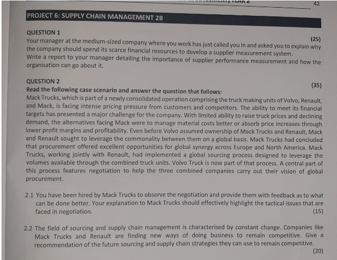 Solved PROJECT 6: SUPPLY CHAIN MANAGEMENT 2B QUESTION 1 (25) | Chegg.com