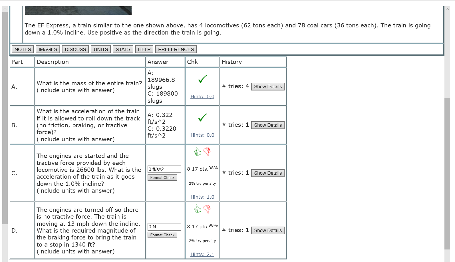Solved The EF Express, a train similar to the one shown
