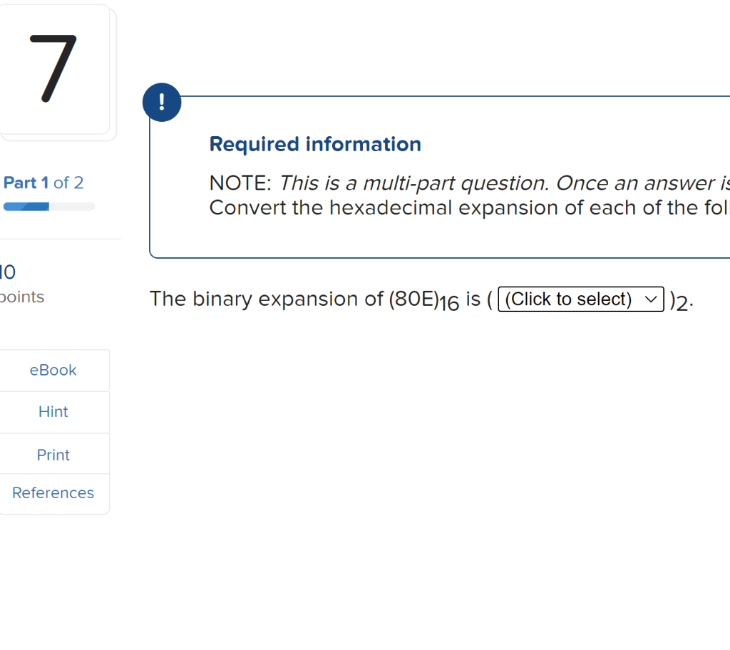 Solved 7 ! Part 1 of 2 Required information NOTE: This is a | Chegg.com