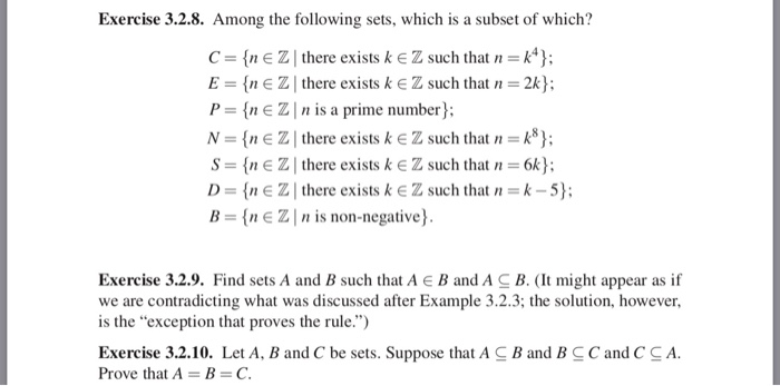 Solved Exercise 3.2.8. Among the following sets, which is a | Chegg.com