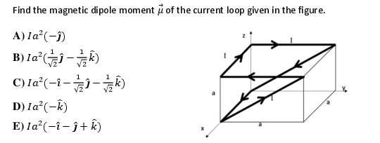 Solved Find the magnetic dipole moment μ of the current loop | Chegg.com