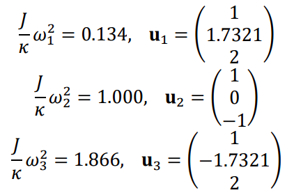 Solved The eigenvectors for a system with 𝐽1 = 𝐽2 = 2𝐽, | Chegg.com
