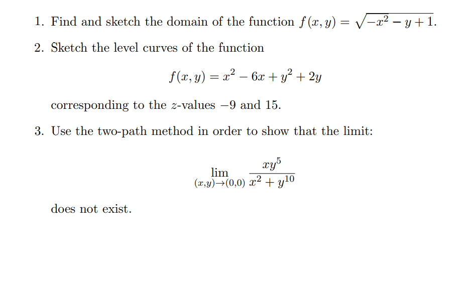 Solved 1. Find And Sketch The Domain Of The Function | Chegg.com