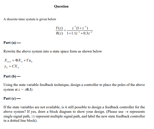 Solved A Discrete-time System Is Given Below | Chegg.com