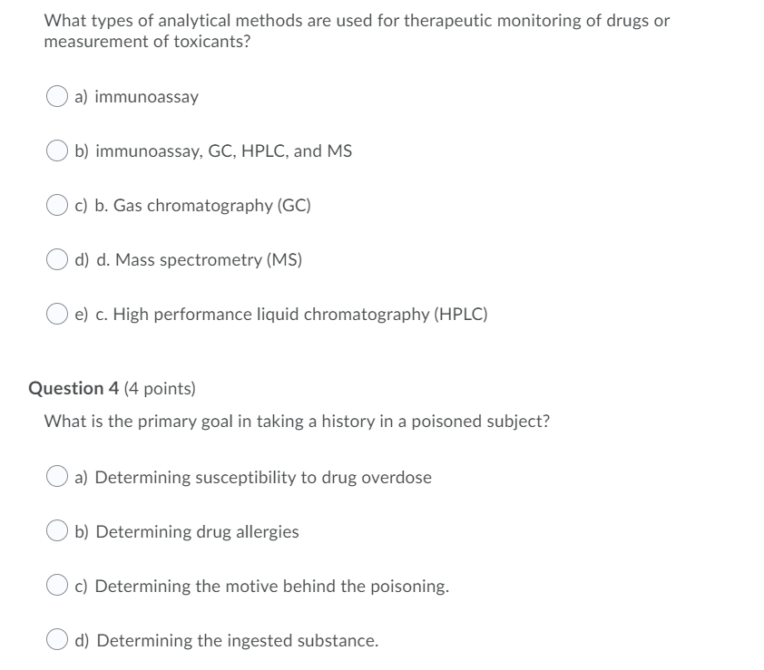 Solved What types of analytical methods are used for | Chegg.com