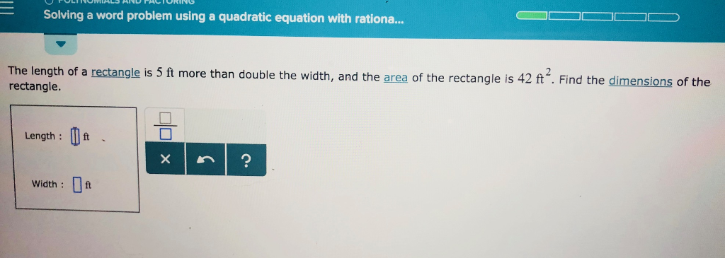 Solved Solving A Word Problem Using A Quadratic Equation | Chegg.com