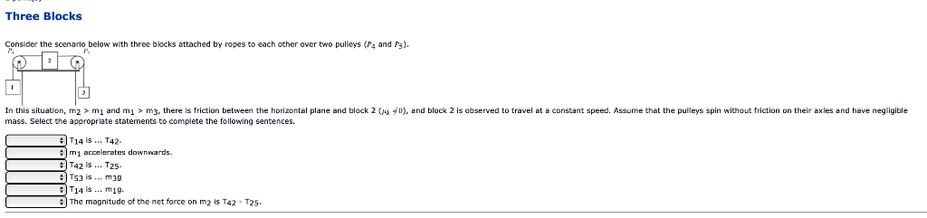 Solved Three Blocks Consider the scenario below with three | Chegg.com