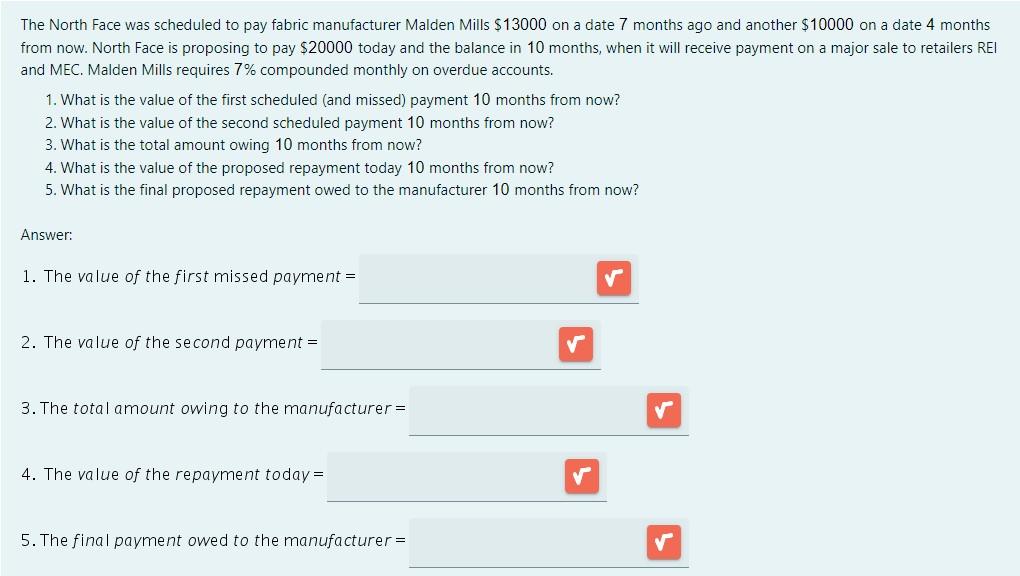 solved-he-north-face-was-scheduled-to-pay-fabric-chegg