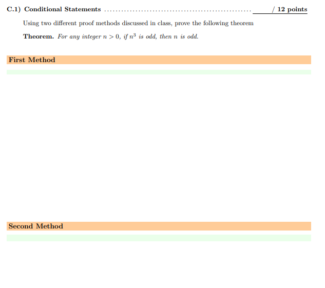 Solved C.1) Conditional Statements Using two different proof | Chegg.com