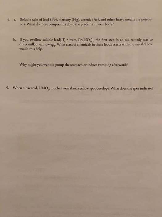 Solved Soluble salts of lead (Pb), mercury (Hg), arsenic