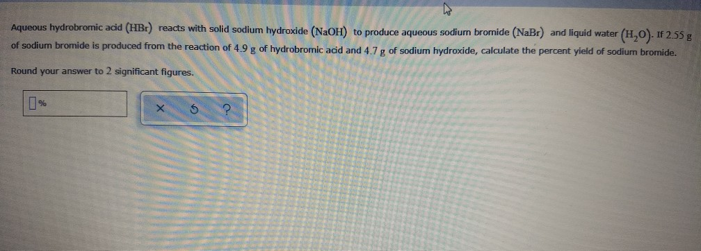 Solved Aqueous Hydrobromic Acid Hbr Reacts With Solid Chegg Com