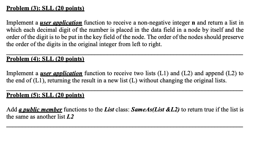 Solved In the following problems, assume that you have a | Chegg.com