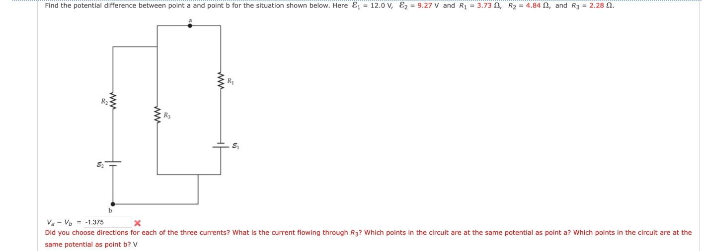 Solved Find the potential difference between point a and | Chegg.com