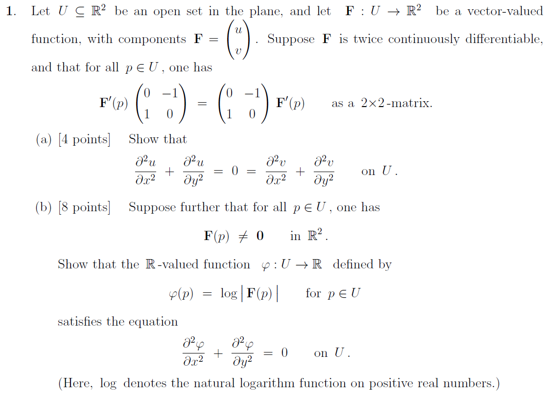 Solved 1. Let U C R2 be an open set in the plane, and let | Chegg.com