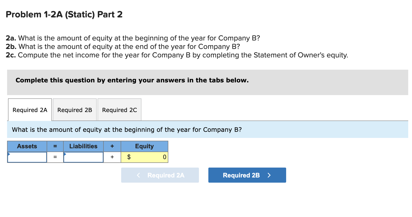 Solved ! Required information Problem 1-2A (Static) | Chegg.com