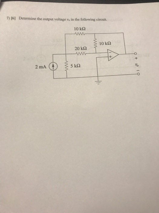 Solved Determine the output voltage vo in the following | Chegg.com