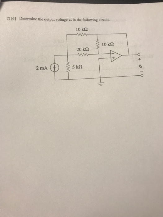 Solved Determine The Output Voltage Vo In The Following | Chegg.com