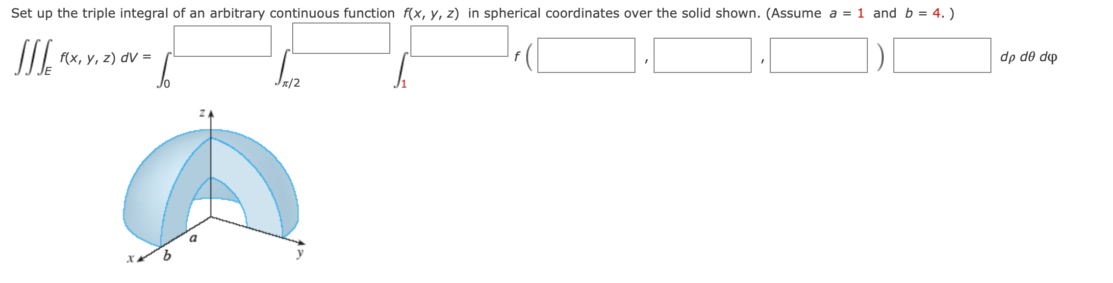 Solved Set up the triple integral of an arbitrary continuous | Chegg.com