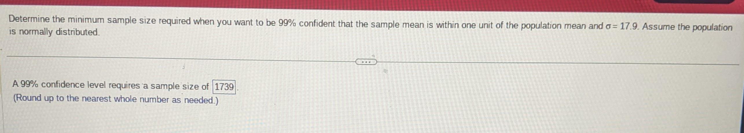 Solved Determine The Minimum Sample Size Required When You | Chegg.com