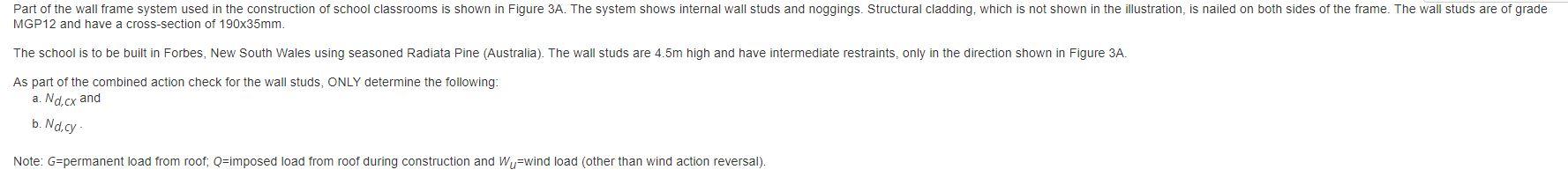 Part of the wall frame system used in the construction of school classrooms is shown in Figure 3A. The system shows internal 