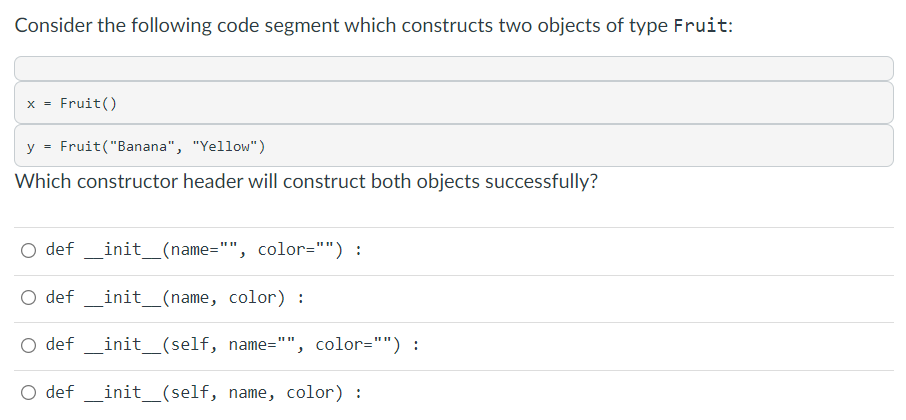 Solved Consider the following code segment which constructs | Chegg.com