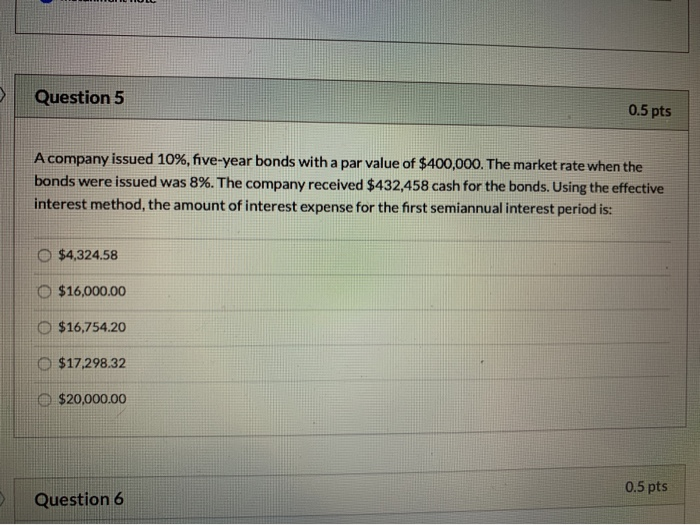 Solved A Company Issued A 10%, Five-year Bonds With A Par | Chegg.com