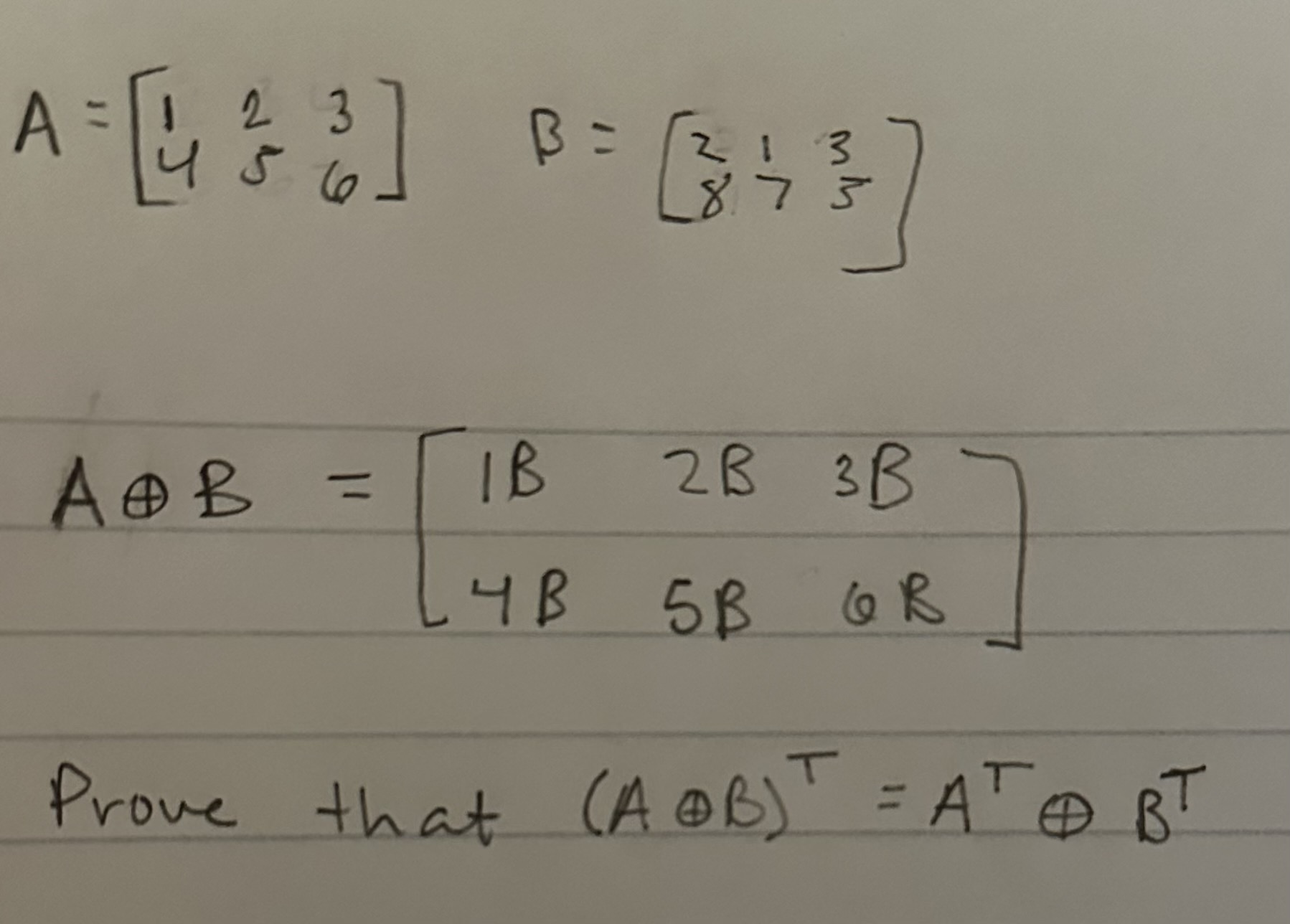 Solved A=[142536]B=[281735]A⊕B=[1B4B2B5B3B6B] Prove that | Chegg.com