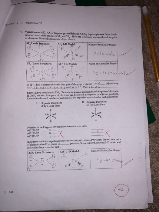 Solved VSEPR Theory: Shapes of Molecules Chamistry 115 4 | Chegg.com