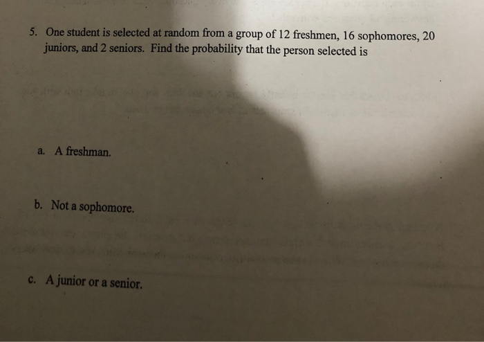 Solved One student is selected at random from a group of 12 | Chegg.com