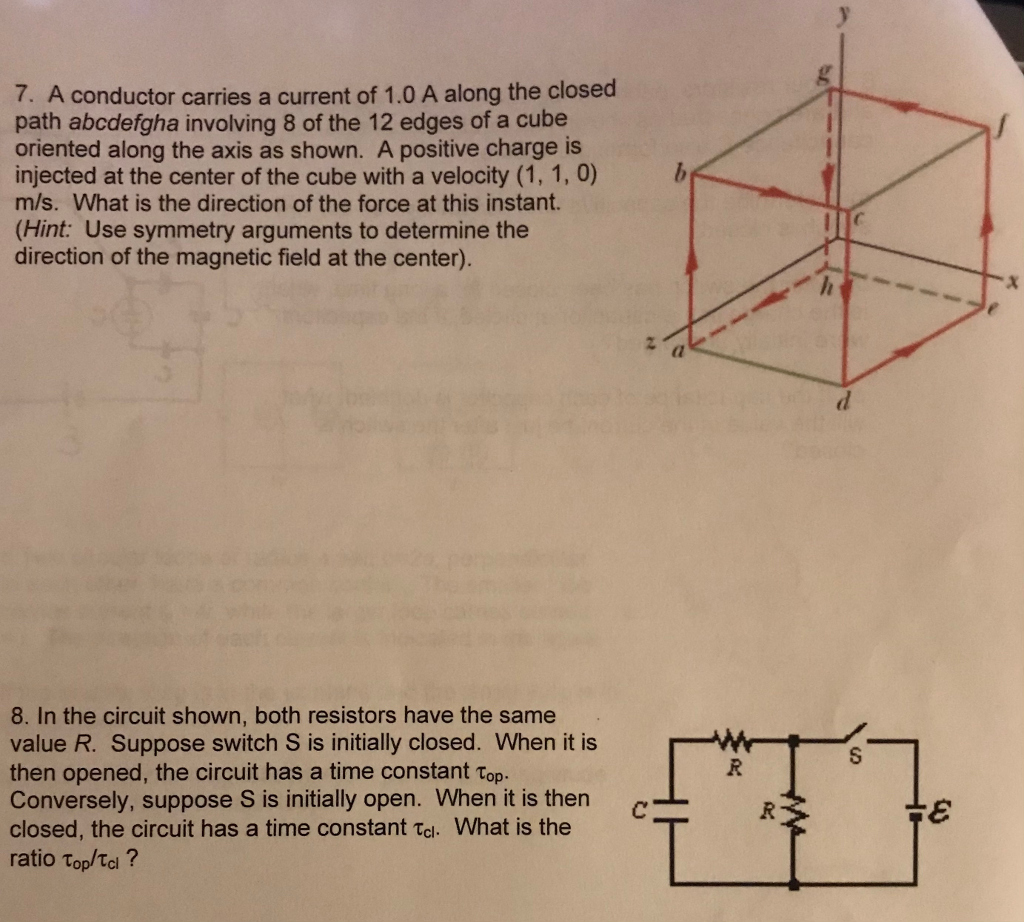 Solved 7. A conductor carries a current of 1.0 A along the | Chegg.com