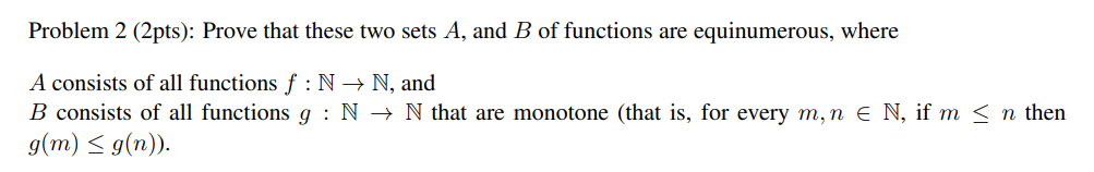 Solved Problem 2 (2pts): Prove that these two sets A, and B | Chegg.com