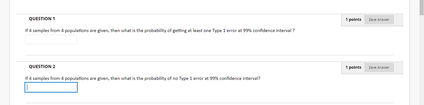 Solved QUESTION 1 1 points Save Answer If 4 samples from 4 | Chegg.com