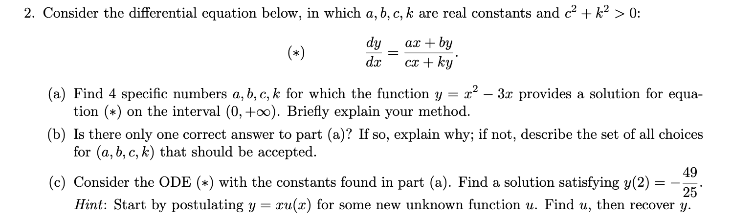 Solved Consider the differential equation below, in which | Chegg.com