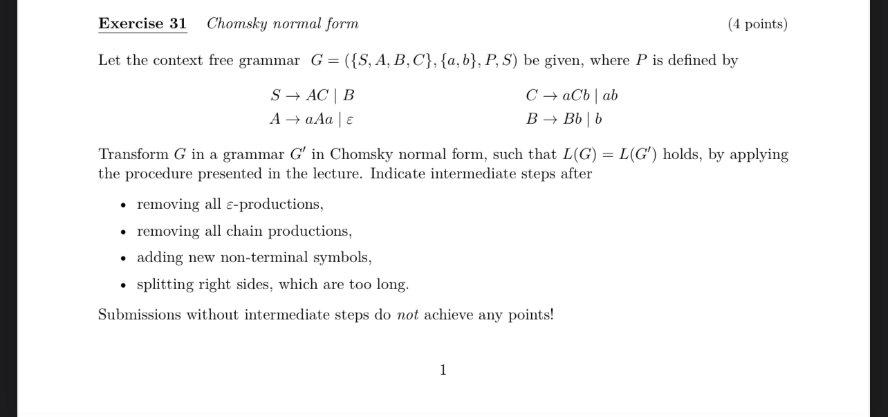 Solved Let The Context Free Grammar G=({S,A,B,C},{a,b},P,S) | Chegg.com