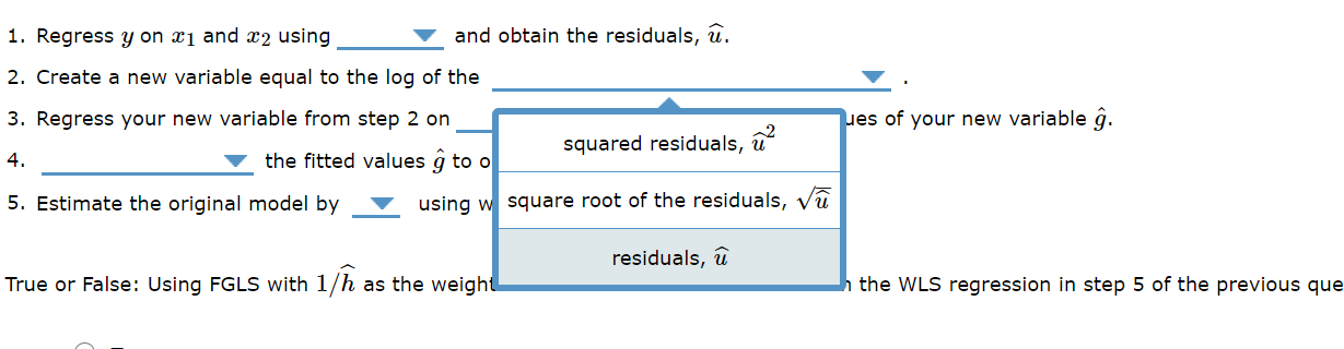 Solved 8 Feasible Generalized Least Squares Suppose You Chegg Com