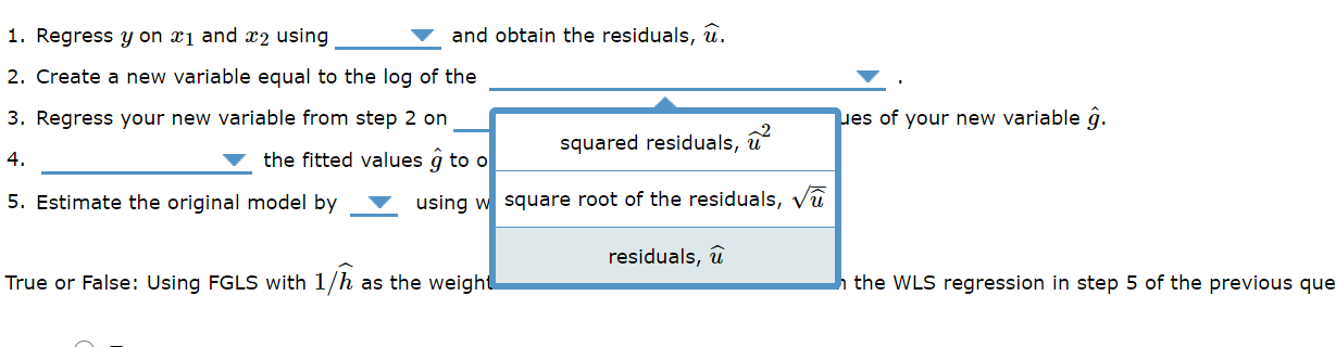 Solved 8 Feasible Generalized Least Squares Suppose You Are Chegg Com