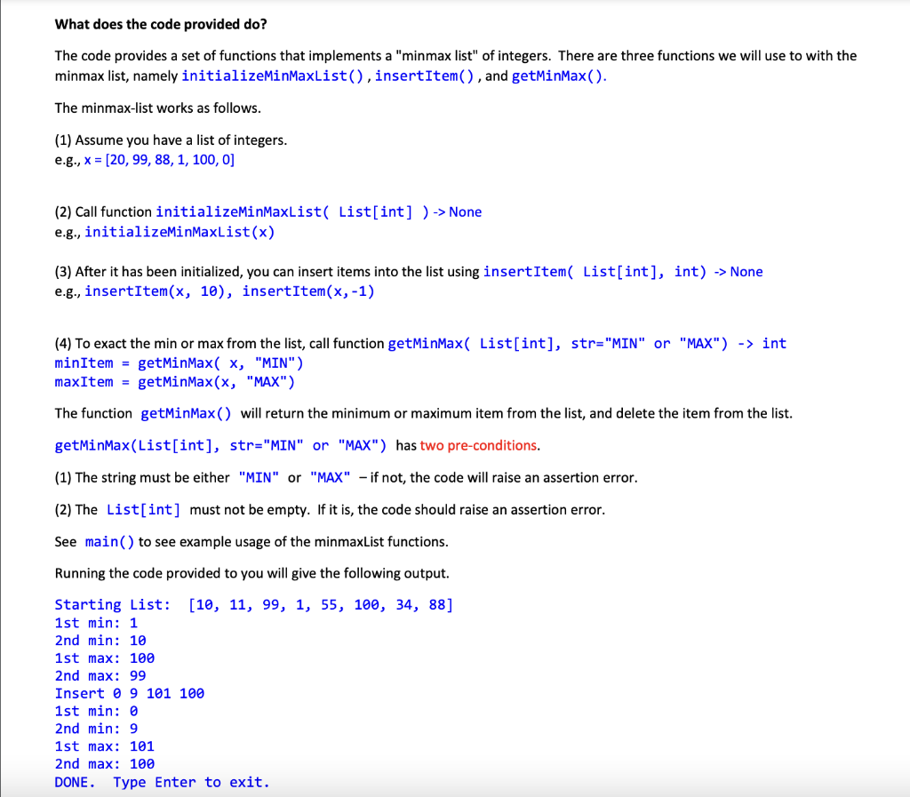 Solved What does the code provided do? The code provides a | Chegg.com